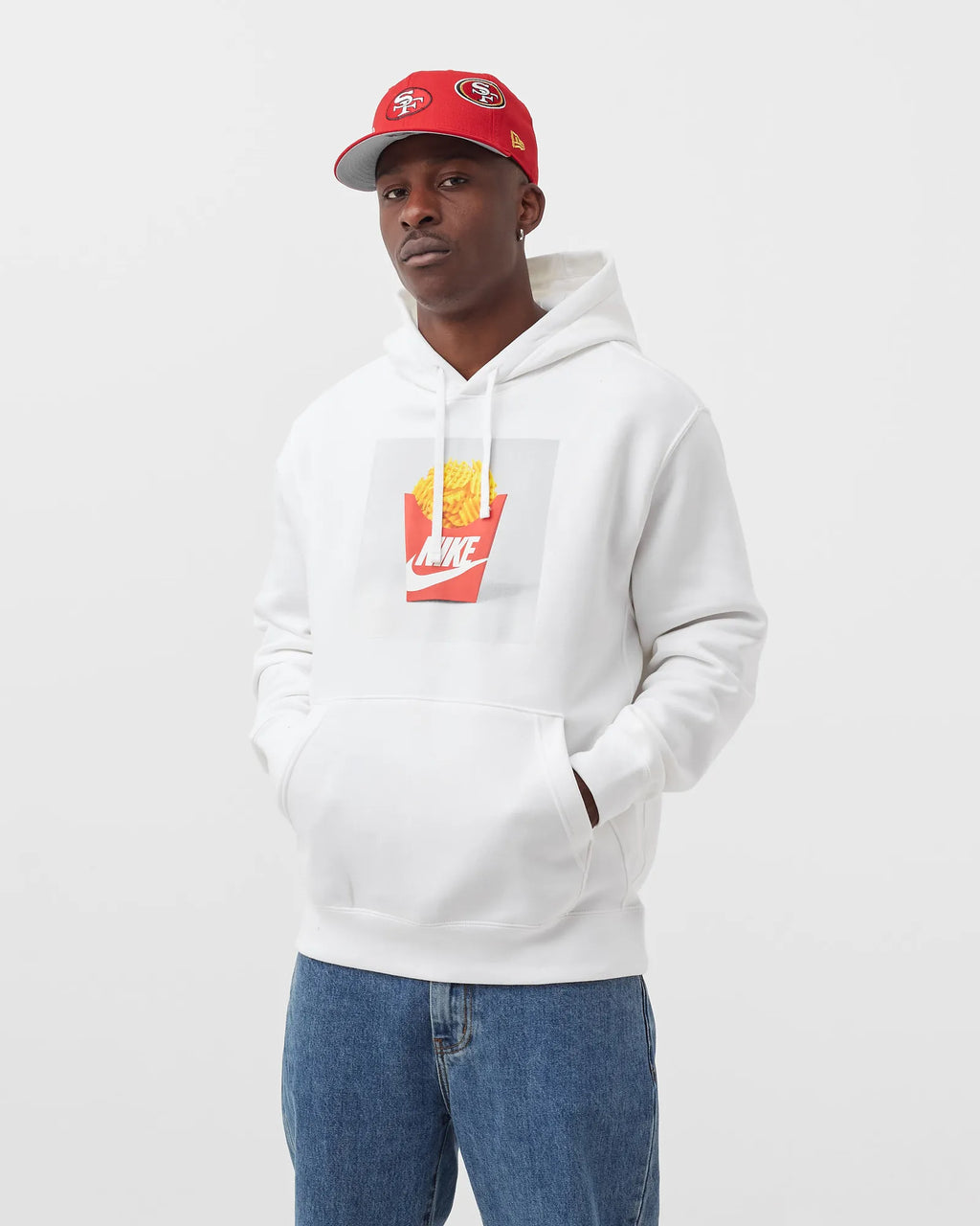 Nike Brushed-Back Hoodie White